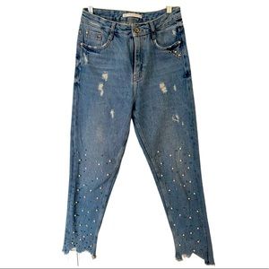 ZARA Pearl Jeans size 4